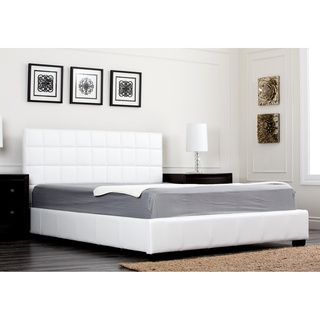 Abbyson Living Torrance White Bi cast Leather Full size Bed