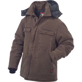 Tough Duck Washed Polyfill Parka with Hood   M, Chestnut