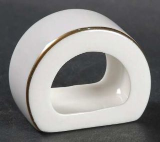 Gibson Designs Classic Gold Napkin Ring, Fine China Dinnerware   White,Gold Verg