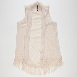 Girls Fringe Vest Cream In Sizes Medium, Large, X Large, X Small, Sma