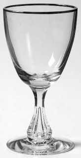 Tiffin Franciscan Lynwood (Plat Trim) Wine Glass   Stem #17624, Wide Platinum Tr