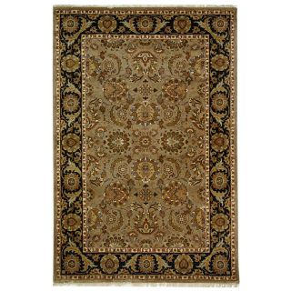 Hand knotted Camel/ Black Eternity Wool Rug (6 X 9) (BeigePattern OrientalMeasures 0.625 inch thickTip We recommend the use of a non skid pad to keep the rug in place on smooth surfaces.All rug sizes are approximate. Due to the difference of monitor col