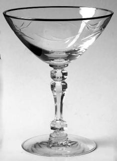 Tiffin Franciscan Carillon Champagne/Tall Sherbet   Stem 17646, Cut Platinum Ban