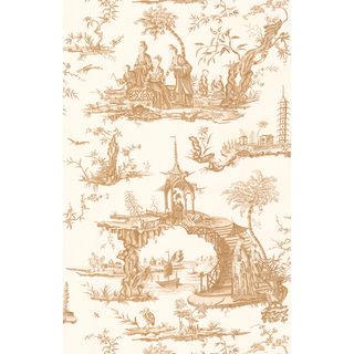 Brewster Beige Chinoiserie Toile Wallpaper (BeigeDimensions 20.5 inches wide x 33 feet longBoy/Girl/Neutral NeutralTheme TraditionalMaterials Non wovenCare Instructions WashableHanging Instructions PrepastedRepeat 40 inchesMatch Drop )