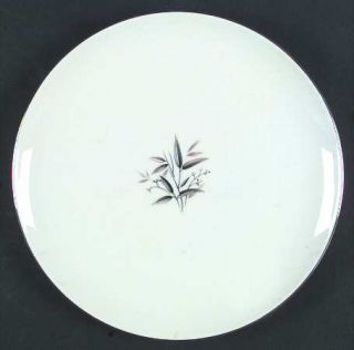 Wentworth Mount Royal Dinner Plate, Fine China Dinnerware   Gray/Black Leaves,Sm