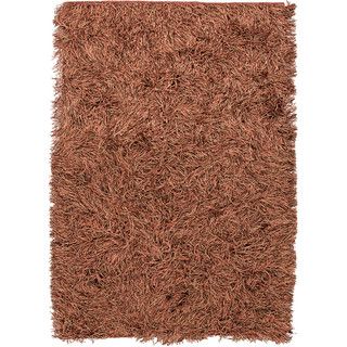 Handwoven Shags Solid pattern Brown Area Rug (8 X 10)
