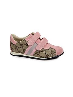 Gucci Girls GG Grip Tape Sneakers   Pink