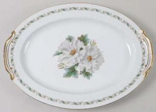 Noritake 5029 16 Oval Serving Platter, Fine China Dinnerware   White Flower Ban