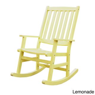 Bali Hai Outdoor Rocking Chair (Eucalyptus, White, Lemonade, Black, or LimeadeMaterials Shorea woodFinish Eucalyptus, White, Lemonade, Black, or Limeade Dimensions 38.5 inches high x 30.5 inches wide x 25.75 inches deepModel 5660 58Assembly required.T