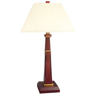 Bond 1 light Cherry/ Satin Brass Table Lamp