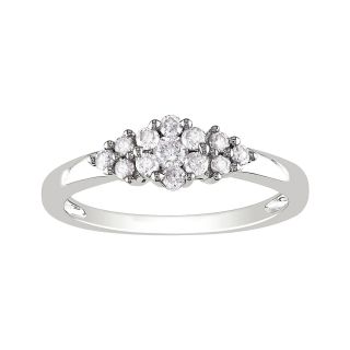 CT. T.W. Diamond Cluster Ring, White, Womens