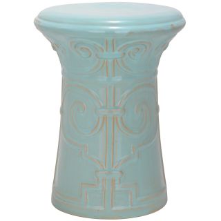 Safavieh Paradise Zoe Light Blue Ceramic Garden Stool (Light blueSetting Indoor, outdoorMaterials CeramicDimensions 18 inches high x 13 inches wide x 13 inches deep )