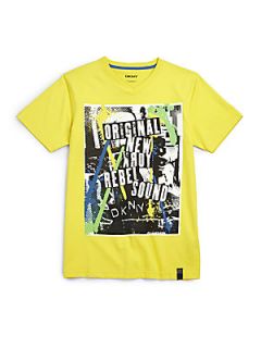 DKNY Boys Rebel Sound Tee   Blazing Yellow