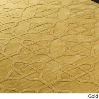 Hand loomed Honor Casual Solid Tone Geometric Wool Area Rug (2 X 3)