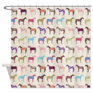  Colorful Horse Pattern Shower Curtain  Use code FREECART at Checkout