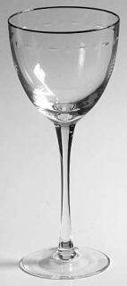 Noritake Palais Silk Platinum Wine Glass   Clear, Cut Dot&Oval Band, Platinum Tr