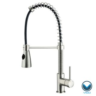 Vigo Retractable Spout Stainless Steel Pull out Spray Kitchen Faucet