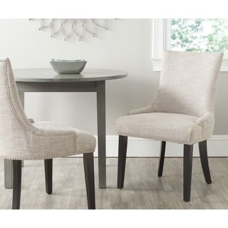 Safavieh Lester Grey Viscose Blend Dining Chair (set Of 2) (GreyIncludes Two (2) chairsMaterials Birchwood, viscose blend fabricFinish EspressoSeat dimensions 18.1 inches wide x 18.1 inches deepSeat height 19.5 inchesDimensions 36.4 inches high x 22