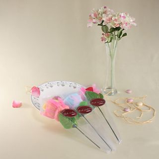 Rose Shaped Cake Towel with Personalized Label  Set of 6 (More Colors)