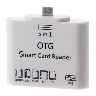OTG 5 in 1 Smart Card Reader Connection Kit (White)