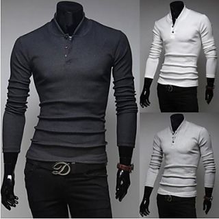 Mens Fashion Slim V neck Polo Shirt