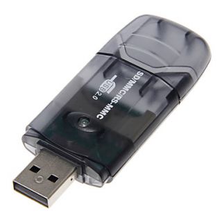 Mini USB 2.0 Memory Card Reader (Purple/Black)