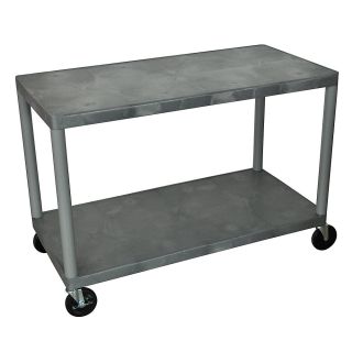 Luxor Industrial Cart   2 Shelves   Gray   Gray  (HEW385 G)