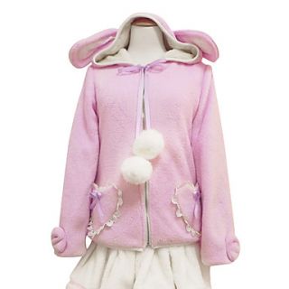 Cute Bunny/Bear Ears Pattern Polar Fleece Sweet Lolita Hoodie