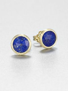 Marco Bicego Lapis & 18K Yellow Gold Stud Earrings   Blue Gold