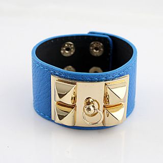 Kayshine Blue Fur Rivet Punk Bracelet