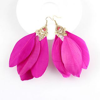 Kayshine Fuchsia Feather Earrings