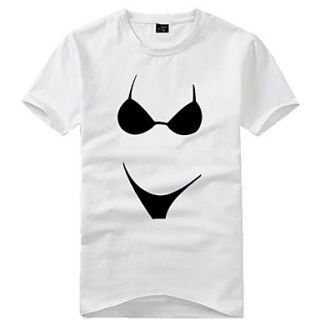 MenS Funny 3D Short Sleeve T Shirt with Cartoon Bikini for Lovers (100% Cotton)