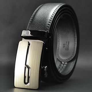 Mens Leisure Genuine Leather Automatic Buckle Belt