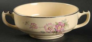 Homer Laughlin  Briar Rose Footed Cream Soup Bowl, Fine China Dinnerware   Centu