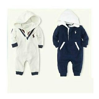 Boys Long Sleeve Sport Rompers Cotton Jumpsuit with Hat