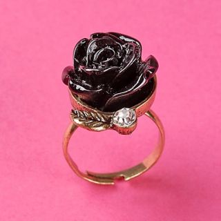 Womens Vintage Rose Leaf Alloy Ring