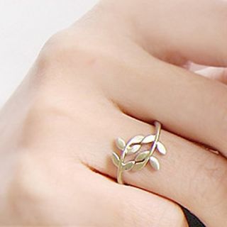 Womens Lovely Leaf Leaves Pattern Alloy Ring