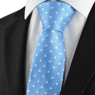 New Polka Dot Blue White Classic Men Tie
