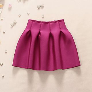 Womens Elegant Solid Color High Waist Skirt