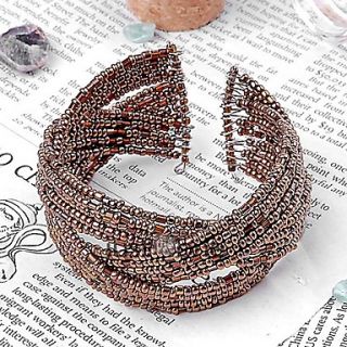 Womens Fashion Beads Twisted Wide Bracelet Bangle