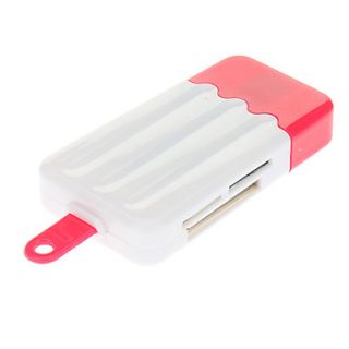 Ice Cream Style 4 in one USB Memory Card Reader (Brown,Rose)