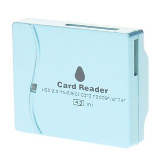 All in one Mini USB 2.0 Memory Card Reader and Writer (Blue)