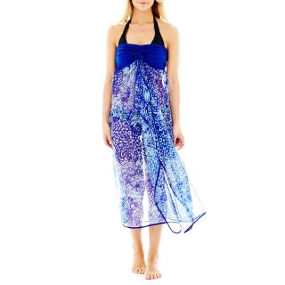Raviya Strapless Tie Dyed Cover Up Maxi Dress, Navy, Womens