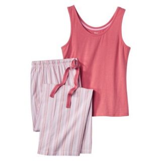 Hanes Premium Womens PJ Set   Rose Stripe M
