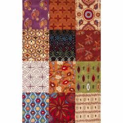 Nuloom Handmade Patchwork Multi Wool Rug (76 X 96) (MultiPrimary Material WoolPile Height 0.50 inchesStyle TraditionalPattern GeometricTip We recommend the use of a non skid pad to keep the rug in place on smooth surfaces.All rug sizes are approximat