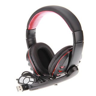 Over ear Headphone with Mic,USB Plug(Black)