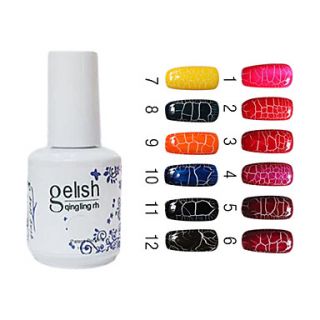 1PCS Chapped Cracked Pattern UV Color Gel N0.1 12(15ML, Assorted Color)