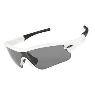 CoolChange UV400 Windproof White Frame Cycling Glasses(5 Lens)