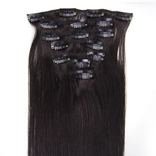 22inch 8pcs/set Indian Remy Clip in Hair 105g for Full Head(More Colors Available)