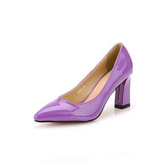 Patent Leather Womens Chunky Heel Pumps Heels Shoes (More Colors)